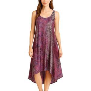 Free People Boho Swing Dress Black Pink Floral Size Small